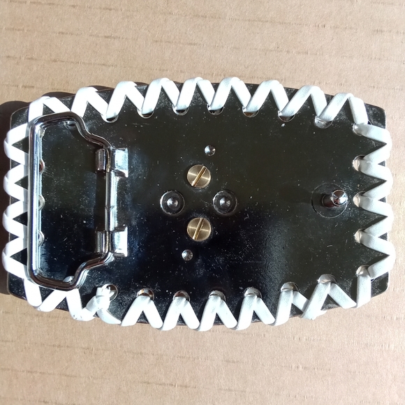 Vintage Playboy Bunny Belt Buckle White Leather Gold with Crystals - Picture 13 of 16